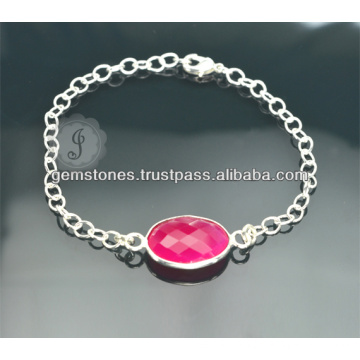 Fornecedor de atacado indiano para calcedônia Gemstone Indian Fashion Silver Jewelry